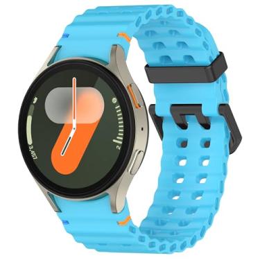 Imagem de Sodhad Pulseira marinha para Galaxy Watch 7 6 5 4 azul celeste (fecho preto)
