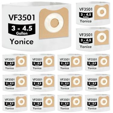 Imagem de Pacote com 15 sacos de substituição VF3501 compatíveis com Ridgid Shop Vac 3, 4, 4,5 galões aspiradores úmidos/secos, sacos de coleta de poeira tamanho C, peça # 23738, WS32045F