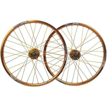 Imagem de Conjunto De Rodas De Mountain Bike De 20 Polegadas Freio A Disco 32h Roda De Bicicleta De Liberação Rápida Cubo De Alumínio Rolamento De Esferas Qr For7 8 9 10 Velocidade, Black, 20inch