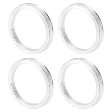 Imagem de INFINAUTO Anéis centralizados no cubo da roda do carro OD 79,6 mm para ID 66,1 mm Eixo central de rodas com absorção de choque Hubrings liga de alumínio tom prateado durável