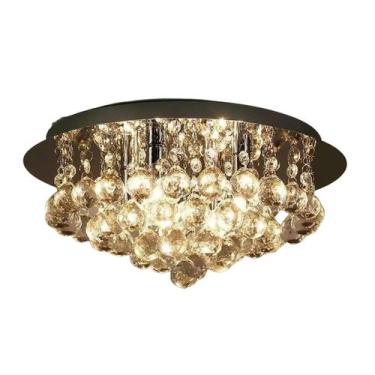 Imagem de Lustre cristal legítimo,base 24 cm vai montado,Cristal dourado ou tran
