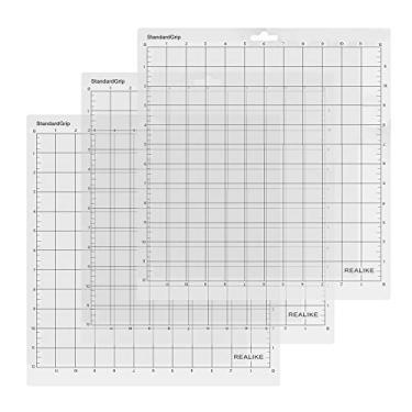 Imagem de Tapete de corte REALIKE 12x12 para Cricut Explore One/Air/Air 2/Maker (3 tapetes), tapete de corte antiderrapante adesivo para artesanato, acolchoamento, costura e todas as artes, transparent for Cricut 12*12 (3 Mats), StandardGrip, 1
