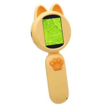 Imagem de Yunir Microscópio Digital Portátil, Lupa Eletrônica 300 Fotos Armazenamento Construído Em Jogos 4x Zoom para Estudante para Experimentos Científicos (Amarelo)