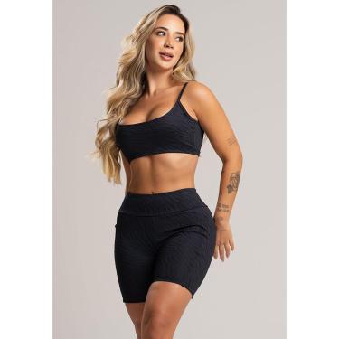 Imagem de Short Feminino Bolsos Cintura Alta Fitness Academia Jacquard Mvb Modas-Feminino