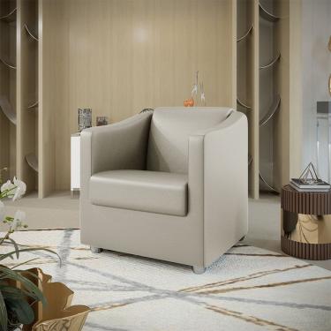 Imagem de Poltrona Decorativa Tilla Corino Bege Dal Poz Estofados