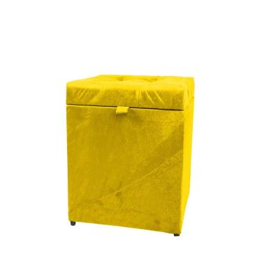 Imagem de Puff Baú Quadrado 1 Lugar 36X36 Cm Amarelo