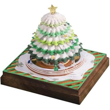 Imagem de Calendário De Peça De Tempo 2025, Calendário 3d, Calendário 3d 2025, Calendário 3d De Árvore De Natal De Escultura De Papel, Calendário De Silhueta, Decorações De Mesa, white