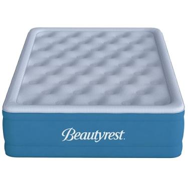 Imagem de Simmons Cama Beautyrest Comfort Plus Express, bomba interna com veludo de pelúcia Pillow Top Colchão de ar, 100% à prova de vazamento com tecnologia Sleep Fresh 43 cm completo, azul