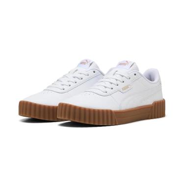Imagem de Puma Tênis feminino Carina 3.0, Puma White PUMA Gold Gum, 37