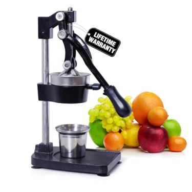 Imagem de Espremedor manual de frutas cítricas | Prensa manual comercial | Espremedor de bancada resistente para suco de limão fresco de laranja | Fácil de usar e limpar (escuro)