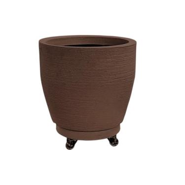 Imagem de Vaso Cone 50 Litros Rotomoldado 40x50 Com Rodizio Para Decoração Ambiente Interno e Externo Jardim (Marrom)