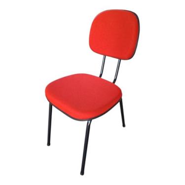 Imagem de Cadeira de Escritório Secretária Anatômica, Base Fixa Palito 7/8, Tecido Poliéster na cor Vermelho