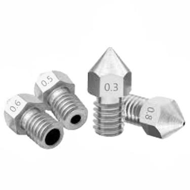 Imagem de Bico Inox Extrusora Mk8 Filamento 1.75 Saida 0.3 - ENG Automação