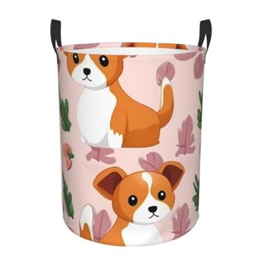 Imagem de Cesto de lavanderia para cães de tamanho pequeno, dobrável, impermeável, cesto de armazenamento de roupas com alças, pano Oxford, organizador de brinquedos, cesta para banheiro, lavanderia, quarto