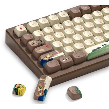 Imagem de COSTOM Teclas PBT com 134 teclas, capas de teclado personalizadas 60 75 65 100 por cento, Cherry Profile Dye Sublimation PBT conjunto de teclas para teclado mecânico de jogos de tamanho completo, tema