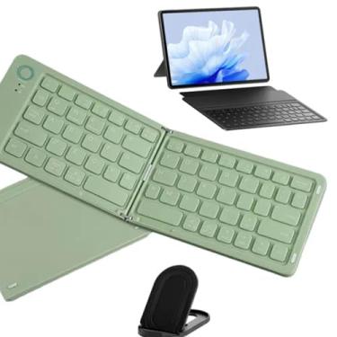 Imagem de Teclado Portátil Dobravel de Bolsa Sem Fio Compacto Bluetooth (VERDE)