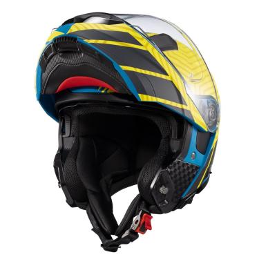 Imagem de Capacete Texx Escam Kratos Cyber Azul e Amarelo Fosco 56