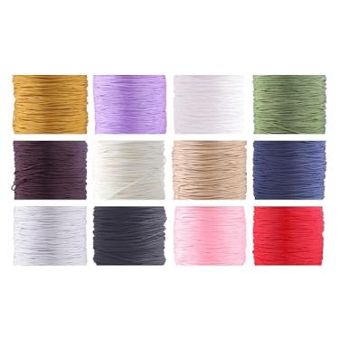 Imagem de KONMAY Cordão de fabricação de pulseira de nylon trançado de 0,8 mm, 300 metros misturado de 12 cores, fio de acabamento para nó chinês, kumihimo, contas, macramé, fabricação de joias, costura