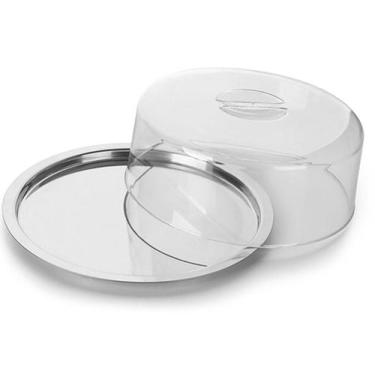 Imagem de Porta Bolo Boleira Redonda Ø27.5cm Parto Tampa Forma Inox
