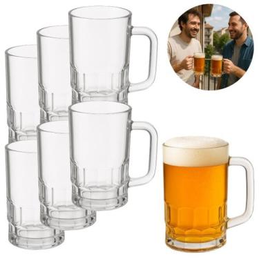 Imagem de 6 Canecas De Vidro Glacial Para chopp e Cerveja 335ml Bar - Lyor
