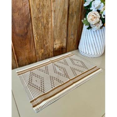 Imagem de Tapete Avulso Pequeno Zurich 67 x 46cm Tear Artesanal (Café c/leite e ferrugem)