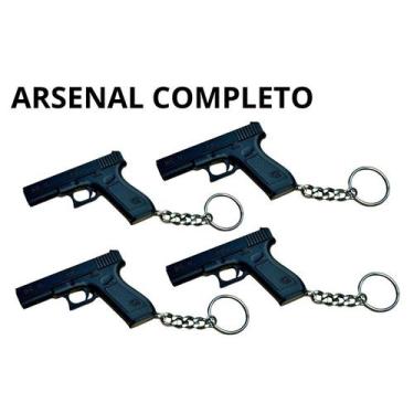 Imagem de Kit 5 Chaveiros Pistola  Realista e Estiloso para Colecionadores - A1