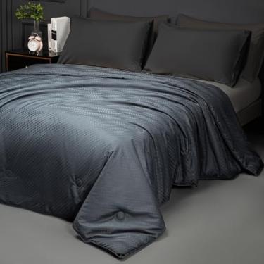 Imagem de Edredom de seda amoreira para verão/outono/primavera - Inserção de edredom refrescante de luxo, cobertor leve que abraça o corpo, roupa de cama ultra macia e respirável com enchimento de seda, Queen