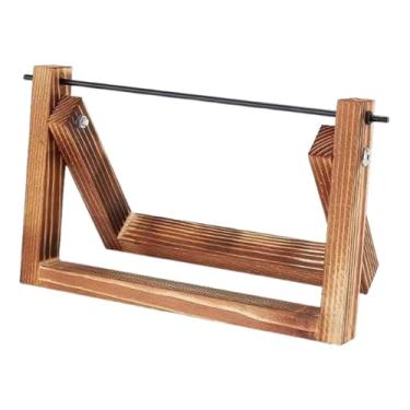 Imagem de Baoblaze Suporte para rolo de fio de madeira, suporte para carretel, eixo de madeira, ferramenta de costura, organizador de linha para costura artesanal, 14 Cm X 22 Cm X 1.5