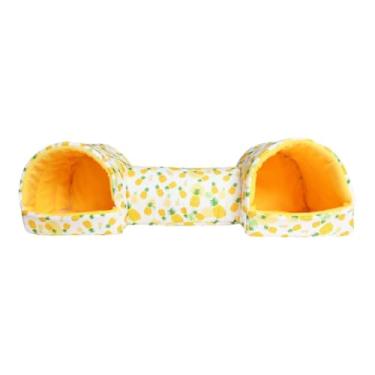 Imagem de Whtkoph Cama de Túnel para Hamster, Habitat de Tubo, Brinquedo de Brincar Espaçoso, Esconderijo, Porquinhos-da-índia, Brinquedo de Túnel para Coelhos a, Abacaxi Amarelo