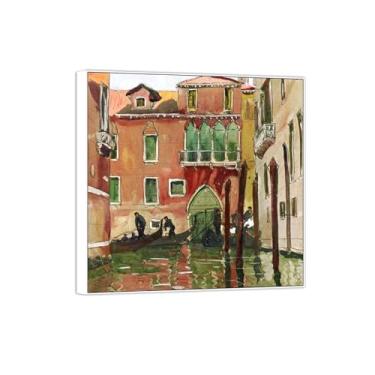 Imagem de BMZFYBS Quadro branco - Pintura de parede famosa em tela - Imagens para decoração de casa - Pôster e impressões de Veneza 70 x 70 cm 27 x 27 pol