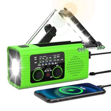 Imagem de NITIGO Rádios para emergências, carregador solar multifuncional com manivela, rádio NOAA Weather AM/FM 4000 mAh com carregamento USB, lâmpada de leitura, lanterna, alarme SOS, conector de fone de