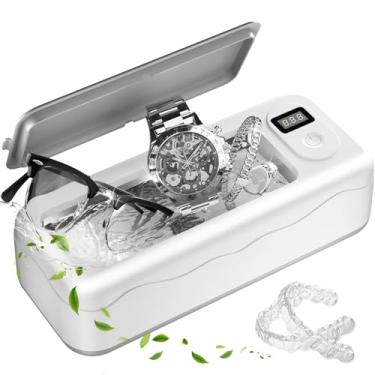 Imagem de GUPOQIGU Limpador de joias ultrassônico profissional – Máquina de limpeza sônica de 45 kHz com temporizador digital, tanque de aço inoxidável de 590 ml para anéis, óculos, dentaduras, pulseiras de
