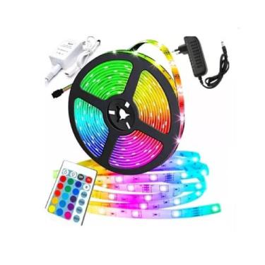 Imagem de Fita Led 5050 Rgb Colorida Prova Dágua Com Controle E Fonte - SILVA SH