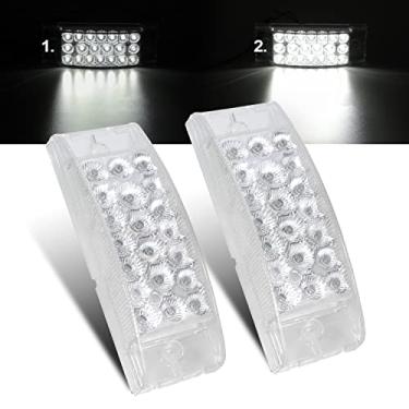Imagem de Ledvillage Lente transparente retangular de 15 cm, luz branca com refletores, lâmpadas seladas, brilho, 20 luzes de reserva de LED para trailer, caminhão, caminhão, ônibus, 12 V CC (pacote com 2)
