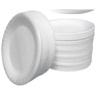 Imagem de 400 Prato De Isopor Térmico Refeição 21Cm Raso Ultra  1Pct 