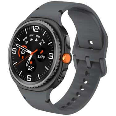 Imagem de DEALELE Pulseiras compatíveis com Samsung Galaxy Watch 8 40 mm/44 mm/8 Classic 46 mm, pulseira de substituição de silicone esportivo macio respirável para Galaxy Watch 8 2025 mulheres e homens, P/M