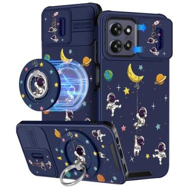 Imagem de Buleens Capa para Moto G Power 2025 - Capa para Motorola Moto G Play 2025 linda projetada com suporte de anel e capa de câmera feminina estética feminina desenho animado astronauta capa de telefone