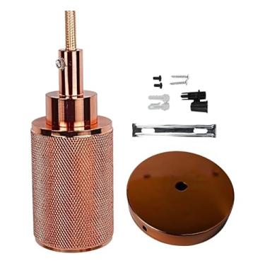 Imagem de Pendente Luxo De Aluminio Ouro Rose Base E27 1m