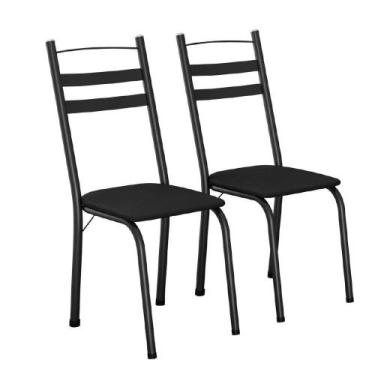 Imagem de Conjunto 2 Cadeiras Leia Artefamol Preto - ARTEFAMOL MÓVEIS