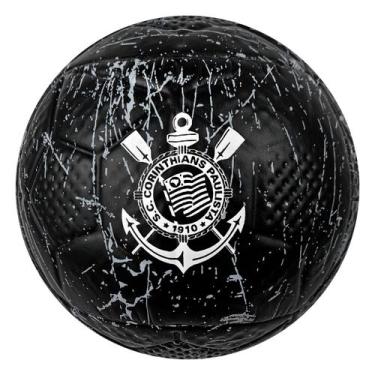 Imagem de Mini Bola de Futebol do Corinthians Infantil Campo Treino, Preto, Únic