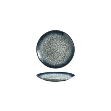 Imagem de Prato redondo de cerâmica de 30,5 cm para bife doméstico japonês minimalista - 6 pratos rasos [safira