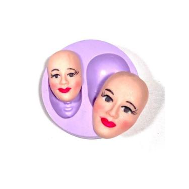 Imagem de Molde de silicone rosto para decorar f44 - Confeitaria dos moldes