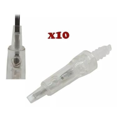 Imagem de Kit 10 Cartuchos 7 Agulhas Caneta Dermapen Mym Dr. Pen M7