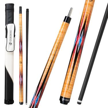 Imagem de CUEDESG Taco de sinuca de fibra de carbono 10,5 mm/11,8 mm/12,5 mm, bastão de sinuca de baixa deflexão, bastão profissional com estojo