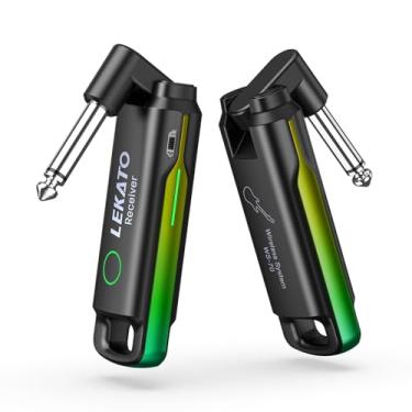 Imagem de LEKATO Sistema de guitarra sem fio UHF sem fio transmissor receptor de áudio recarregável sem fio transmissor e receptor de guitarra com 70 canais sem fio para guitarra baixo instrumentos elétricos