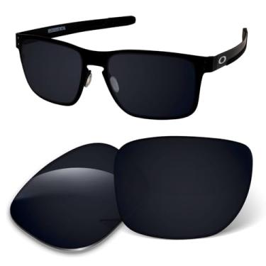 Imagem de Lentes de substituição de 1,6 mm compatíveis com óculos de sol Oakley Holbrook Metal OO4123, antiarranhões e resistentes a impactos, Preto escuro, One Size