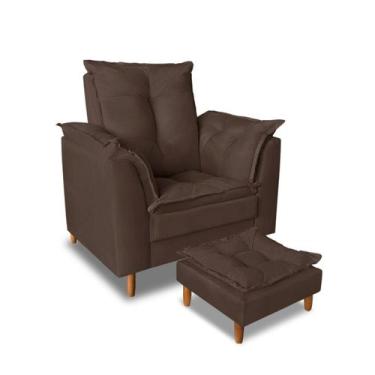 Imagem de Poltrona Decorativa Com Puff Para Leitura Confortável - lavinia decor,