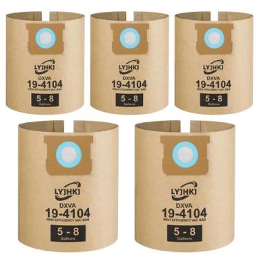 Imagem de Pacote com 5 sacos de vácuo para aspirador úmido/seco DEWALT de 18,9 a