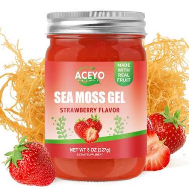 Imagem de (240 mL) Gel de musgo marinho ACEYO com sabor de morango cru 102 vitam