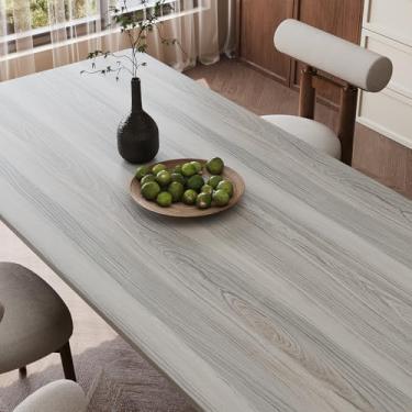 Imagem de VaryPaper Papel de parede de madeira rústica de 39,9 cm x 800 cm, papel de contato de grão de madeira marrom cinza para bancadas, impermeável, autoadesivo, vinil, papel de parede removível para